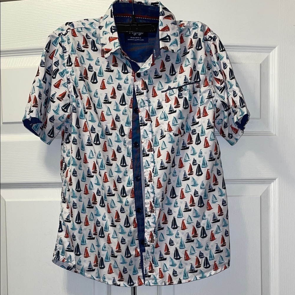 Boys Sailboat Pattern Shirt